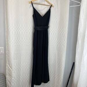 White By Vera Wang Gown Dress Womens Size 4 Black Lined Ruffle Maxi Bridesmaids